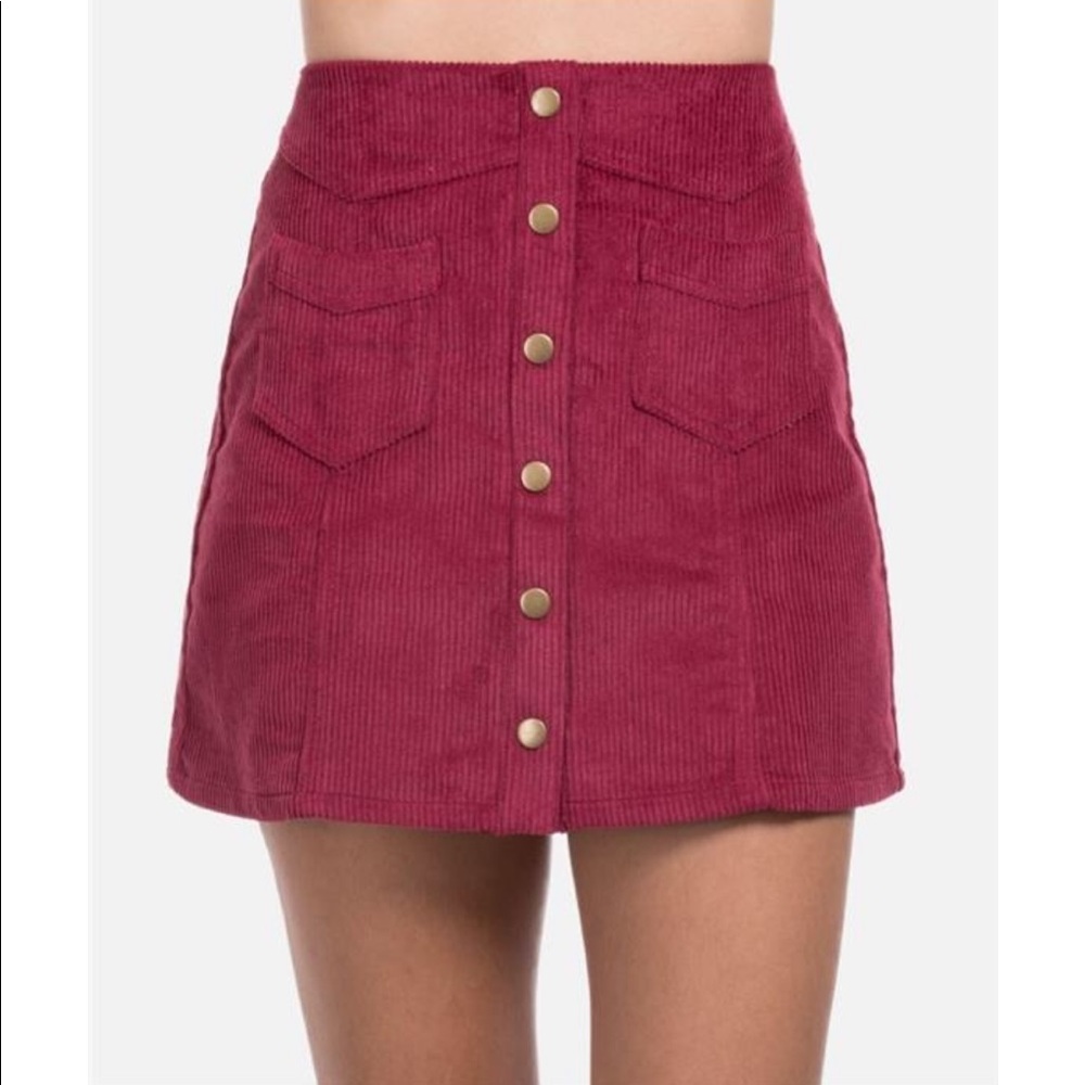 NWT corduroy button front skirt